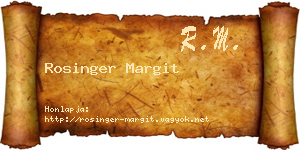Rosinger Margit névjegykártya